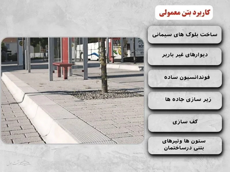 کاربرد بتن معمولی