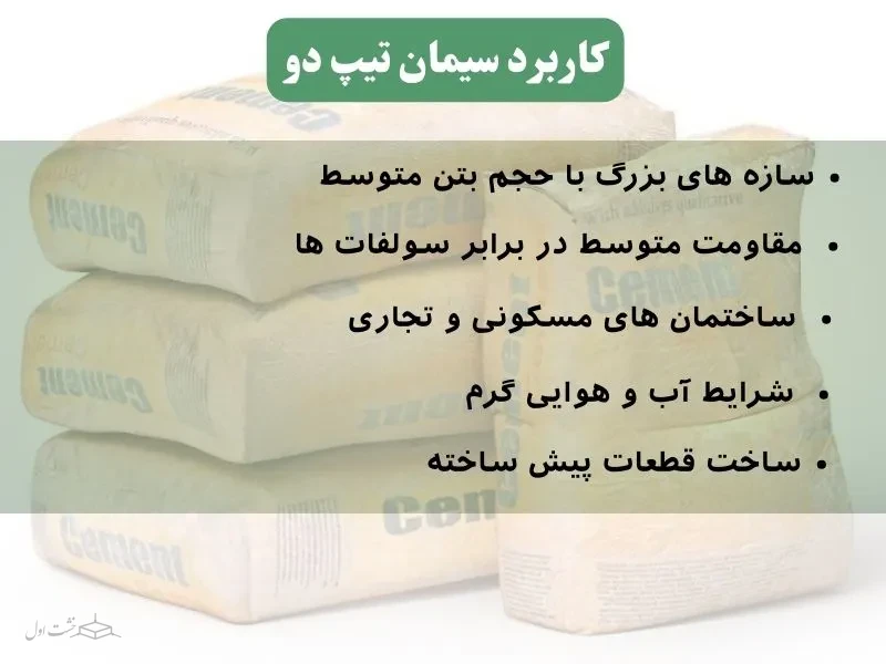 کاربرد سیمان تیپ دو