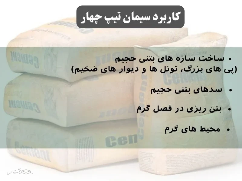 کاربرد سیمان تیپ چهار