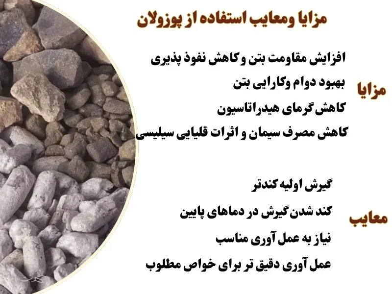 مزایا و معایب استفاده از پوزولان