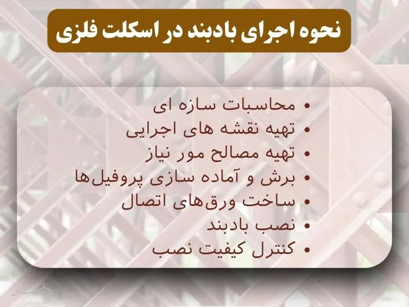 نحوه اجرای بادبند در اسکلت فلزی