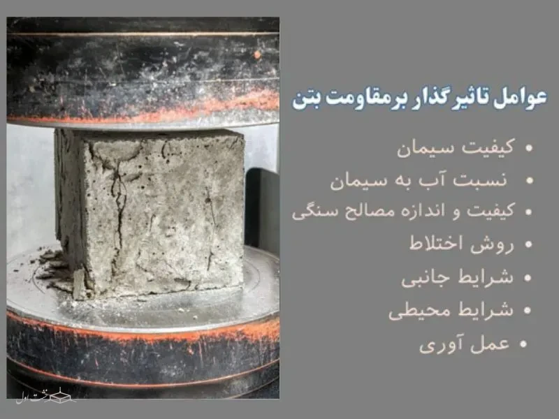عوامل تاثیر گذار بر مقاومت بتن